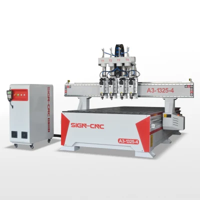 Enrutador de 3 ejes CNC Máquina curvadora de madera CNC 1325 Cambiador de herramientas automático económico Máquina enrutadora de madera